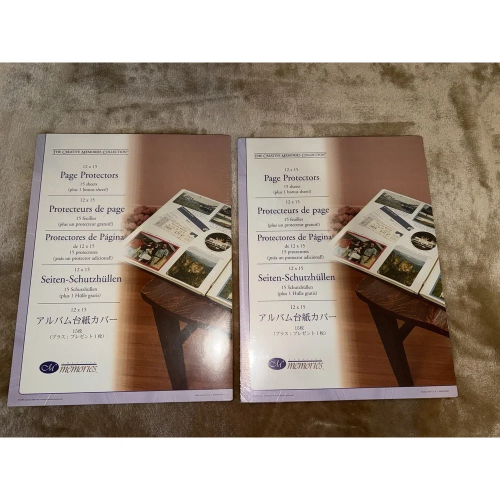 Creative Memories Lot 12x15 Eggplant Purple Album White Pages Protectors Sleeves